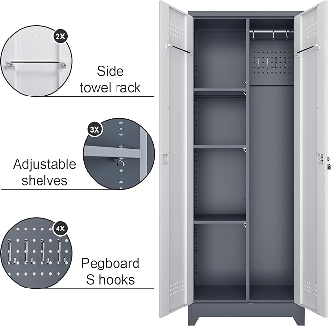 Broom Closet, Metal Storage Cabinet - Image 5