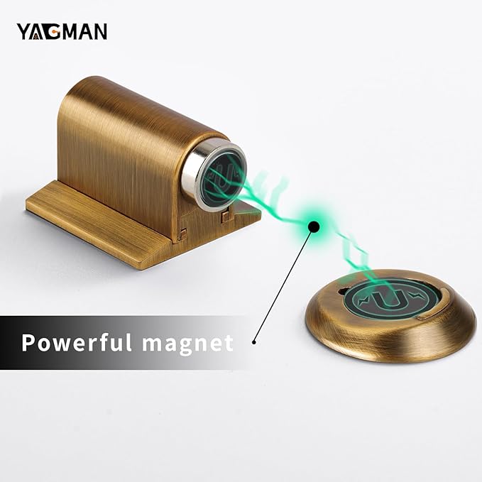 2 Pack Magnetic Door Stoppers Retractable Bottom of Door Holder No Drilling - Image 3