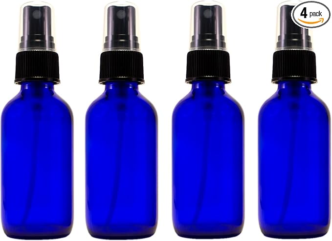 2oz Cobalt Atomizer Bottles Fine Sprayer Atomizer Glass Essential Oil Bottle by Greenals