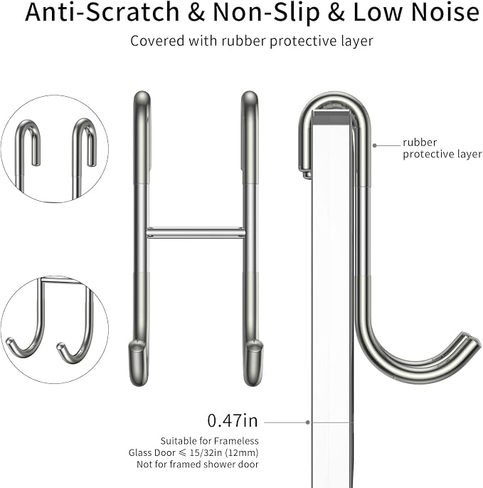 Shower Squeegee Set, 10-Inch Stainless Steel Squeegee - Image 5