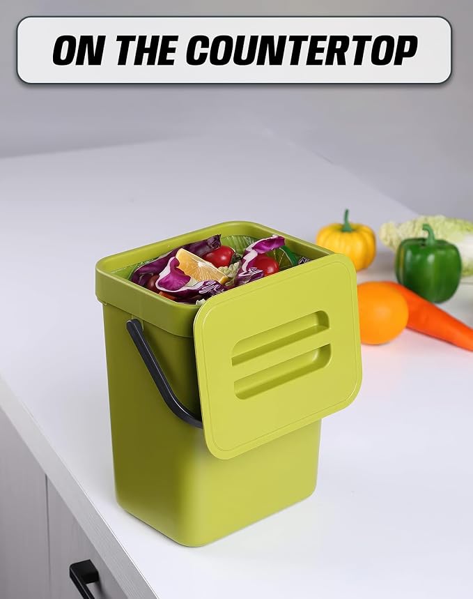 Compost Bin for Kitchen Countertop 5L/1.3 Gal Hanging Small Trash Can - Image 4