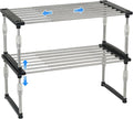 carrotez 2 Pack Expandable Cabinet Organizer, Stackable Kitchen Counter Shelf by Carrotez
