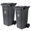 32 Gallon Trash Can with Wheels Outdoor Garbage Can with Lid and Wheels Locking by PlasticPrince