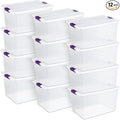 Sterilite 12-Pack ClearView Latch Box, Stackable Storage Organizer Bins by Sterilite