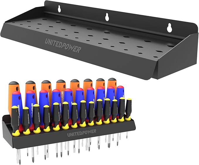 UNITEDPOWER Screwdriver Holder, Wall Mount Storage Rack Organizer by UNITEDTOOLSUNITEDPOWER