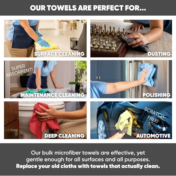 Microfiber Wholesale 16" x 16" All Purpose Towels - Image 4