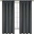 BGment Pocket Bedroom Curtains 63 Inch Long Dark Grey, Room Darkening Thermal by BGment