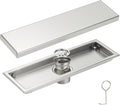 uxcell Rectangular Shower Drain, Brushed 304 Stainless Steel Odor-Proof Floor by uxcell