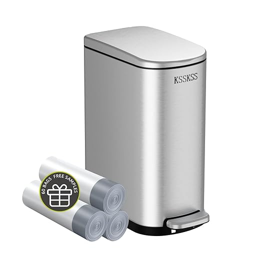 2.6 Gallon Slim Bathroom Trash Can by ksskss