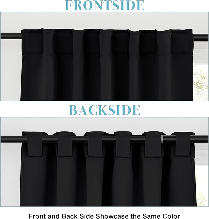RYB HOME Blackout Curtains 80 inches Long Thermal Insulating Large Window - Image 3
