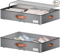 Under bed Storage With Wheels, Low profile 5.5 inches Height Storage Bins by leatherspaces