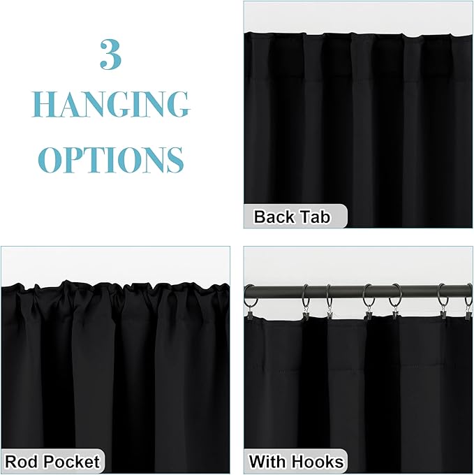 RYB HOME Blackout Curtains 80 inches Long Thermal Insulating Large Window - Image 6