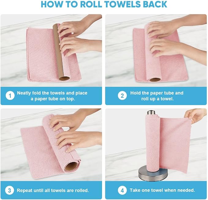 AIDEA Microfiber Cleaning Cloth Roll, 55 Sheets, Microfiber Towels - Image 7