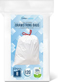 SIMPLI-MAGIC 8 Gallon Drawstring Trash Bags, 120 Pack – Tall Kitchen Garbage by SIMPLI-MAGIC