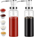 Sauce Pump Dispensers, 17oz Glass & Stainless Steel, 8ml Capacity, Restaurant by Unknown