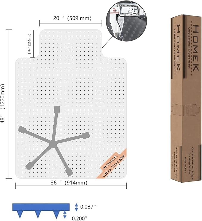 Large Chair Mat for Carpet, Easy Glide Plastic Carpet Floor Protector Mat for - Image 8