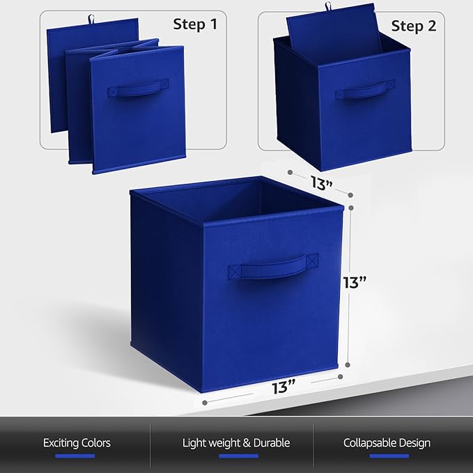 Sorbus 13 Inch Collapsible Fabric Storage Cubes - Image 2