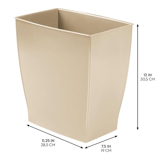 iDesign Small Rectangular Bathroom Trash Cans - Image 3