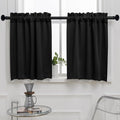 Pickluc Black Cafe Curtain 36 Inches Length, Rod Pocket Small Kitchen Curtain by PICKLUC