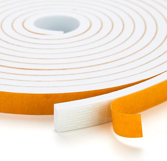 50 Feet Weather Stripping Door Seal, 1/2" Wide X 1/8" Thick Door Seal Strip by Ravinte