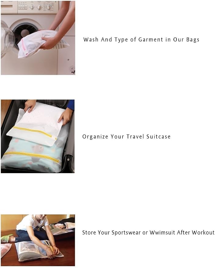 Pack of 5 Mesh Laundry Washing Bags-5 Large - Image 9