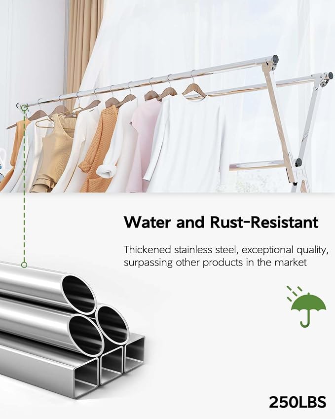 Clothes Drying Rack 63 Inches Folding Indoor Outdoor, Drying Rack Clothing - Image 6