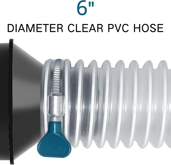 Qucship 6" x 10' Flexible PVC Fume Collection Hose - Image 6