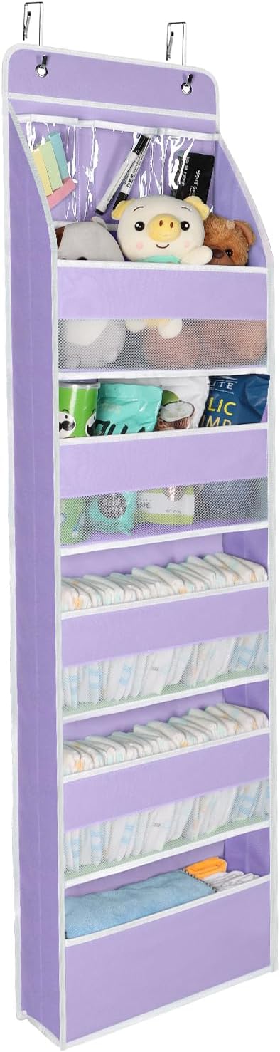Univivi 6-Shelf Over Door Hanging Organizer Fabric Baby Door Storage by Univivi