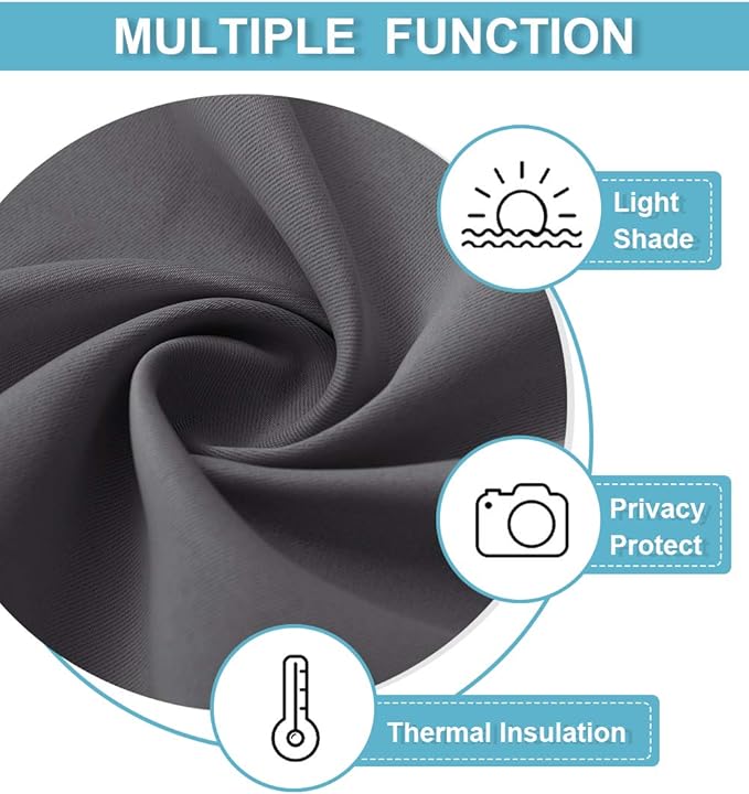 RYB HOME Blackout Curtains for Living Room, Large Window Shades for Bay Window - Image 2