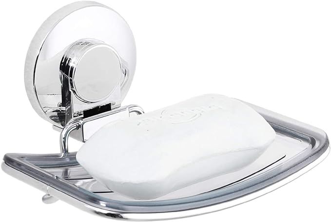 LEVERLOC Chrome Suction Cup Soap Dish Holder by LEVERLOC