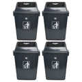 4 Packs Large Garbage Bin with Lid, Plastic Kitchen Waste Bin, 13 Gallon by Buyitt