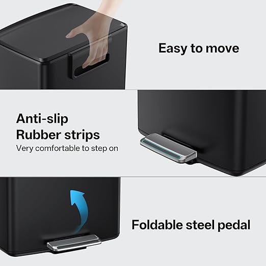 mVm 10.6 Gallon Heavy Duty Step Trash Can - Image 5