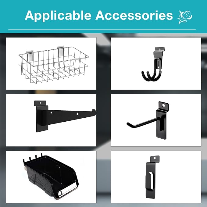 NeatiEase Slatwall Panel Wall Storage Systems, 4 x 4ft Slat Wall Paneling - Image 6