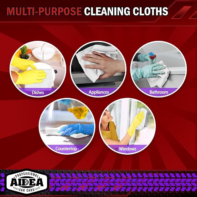 AIDEA Microfiber Cleaning Cloth White 20PK, Microfiber Towels - Image 7