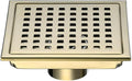 RANDOM Brushed Gold Shower Drain Square 6 Inch Shower Floor Drain by RANDOM