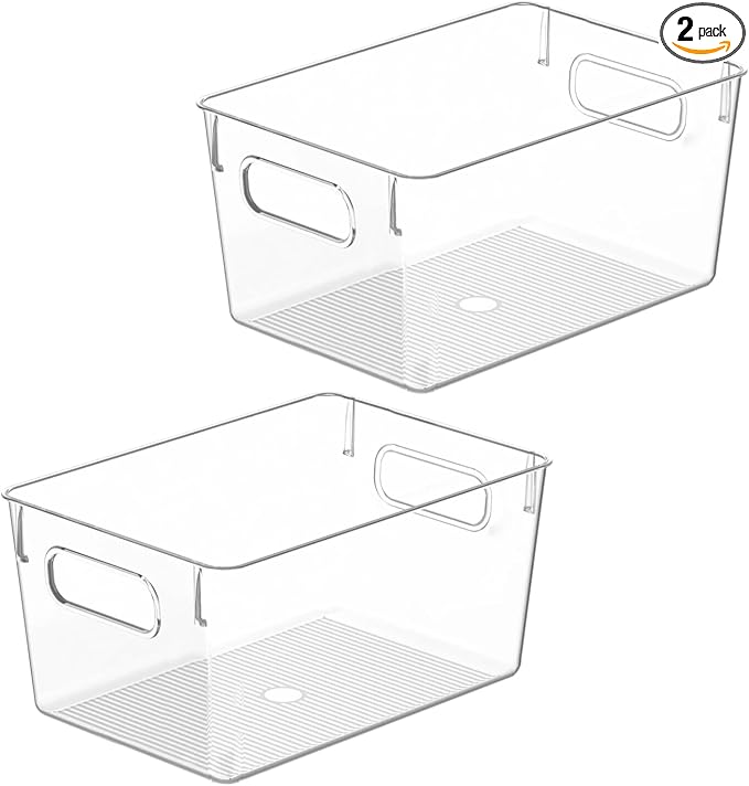 Clear Plastic Storage Bins, Pantry Organizers and Storage Containers Fridge by CONTROLKITCHEN