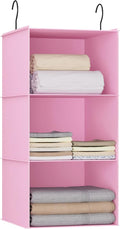 Hanging Closet Organizer and Storage 3-Shelf, Easy Mount Foldable Hanging by DonYeco