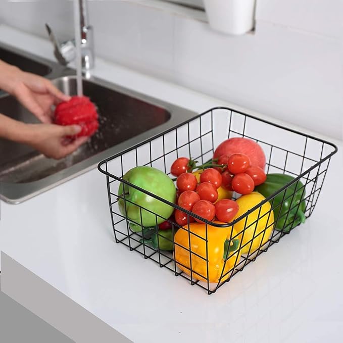 Kitchen Wire Baskets Farmhouse Decor Metal Food Storage Organizer, Household - Image 6