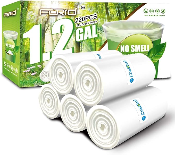 FORID 1.2 Gallon Garbage Bags, Garbage Can by FORID