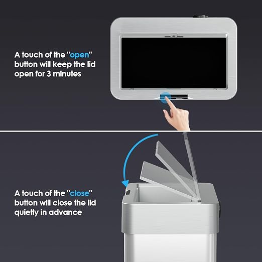 TLSUNNY 13.2 Gallon Motion Sensor Trash Can, Touchless Automatic Garbage Can - Image 6