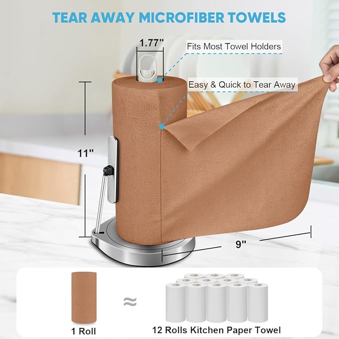 AIDEA Microfiber Cleaning Cloth 330 Sheets 6 Roll, Microfiber Towels - Image 2