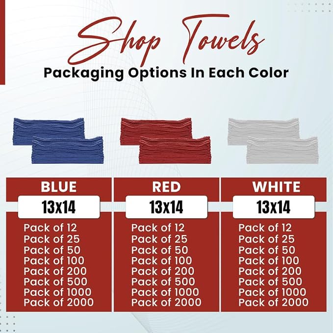 Shop Towels Bulk Cleaning Towel in a Pack, Mechanic Cotton Wipes - Image 5