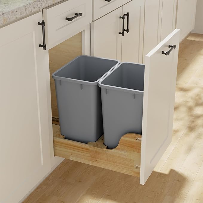 ROOMTEC 35QT Kitchen Trash Can, Lightweight and Sturdy Slim Trash Can, - Image 9