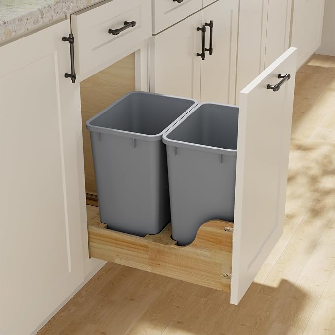 ROOMTEC 35QT Kitchen Trash Can, Lightweight and Sturdy Slim Trash Can, - Image 8