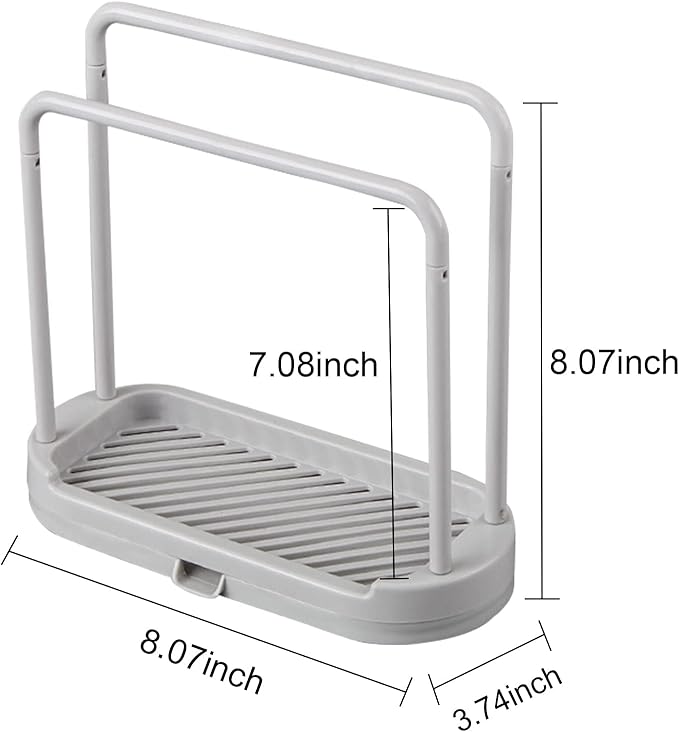 Kitchen Sponge Holder Dishcloth Hanger, Kitchen Sink Rack Tray Organizer Stand - Image 6
