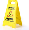 1-Pack Caution Wet Floor Sign, 17.5" Height, Bright Yellow Double-Sided Folding by Unknown