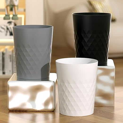 1.8 Gallon Small Trash Can 2 Pack Bathroom Garbage Can Waste Basket Recycling - Image 2