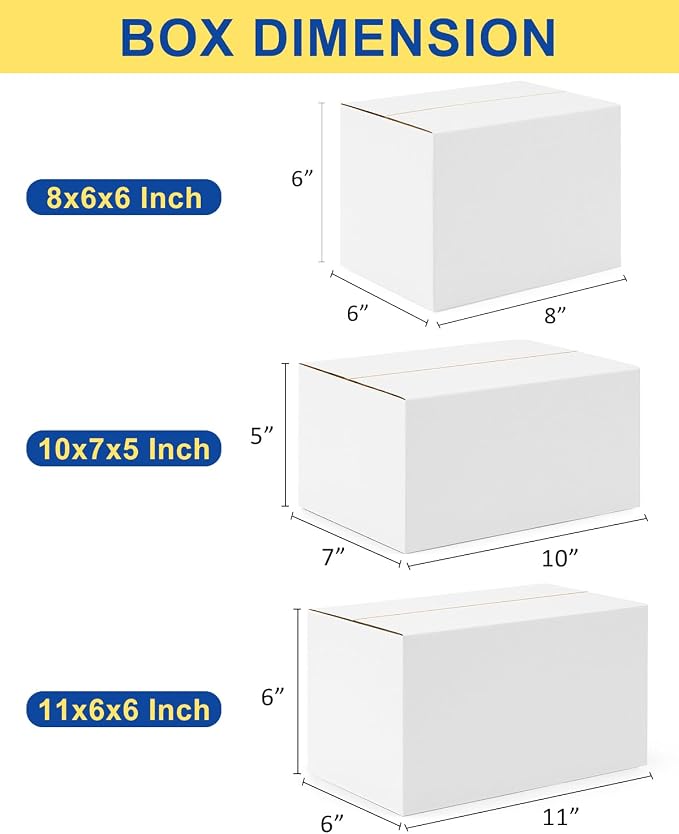 Assorted-Sizes-Shipping-Boxes-45-Pack: 8x6x6 & 10x7x5 & 11x6x6 - Image 3