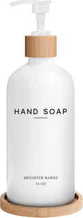 White Glass Hand Soap Dispenser Bathroom Set by Brighter Barns by BrighterBarns