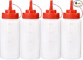 Condiment Squeeze Bottles Ketchup Dispenser, 4 Pack 16oz Squeeze Bottles by Katfort